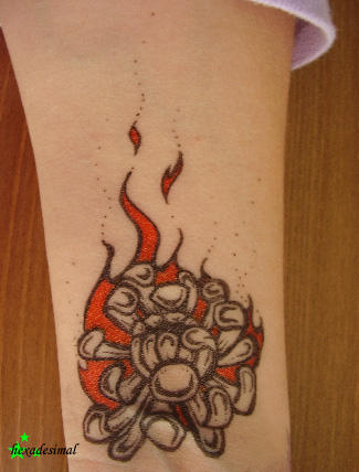flaming flower | Flower Tattoo