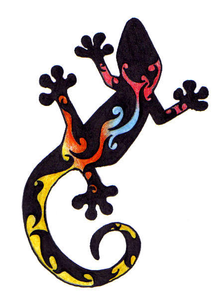 Gecko 5, stock tattoo designs. See our website for all our stock tattoos.