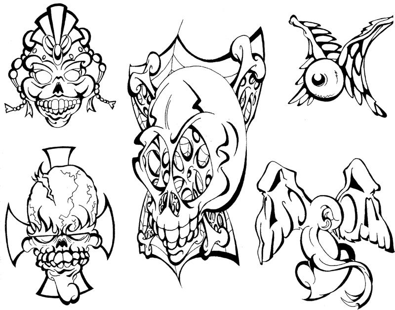 Skulls And Mo Tattoo Flash By Beejaydel On Deviantart skull tattoo flash