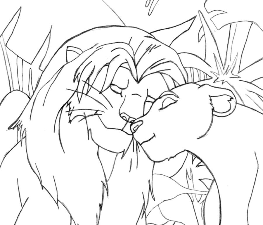 lion king simba and nala coloring pages. Simba and Nala, linear