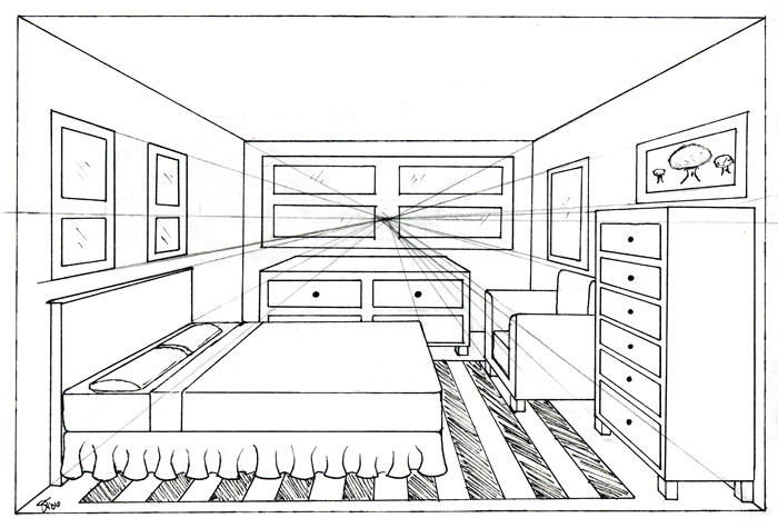 Bedroom Drawing One Point...