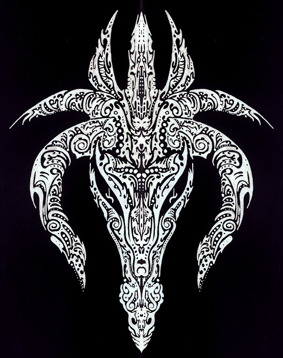 Tribal Dragon white on black by Morkislair on deviantART