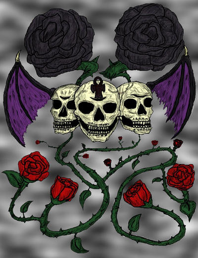Skulls and roses 2 by SqwerlyWrath on deviantART