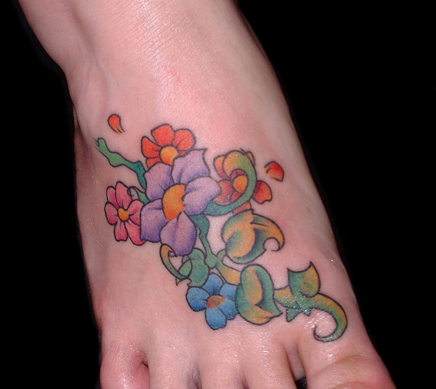 Another flower on foot | Flower Tattoo