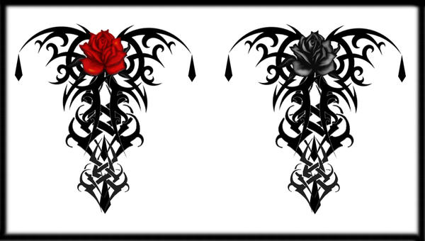 Gothic Tribal Rose Back Tat V3 by Quicksilverfury on deviantART