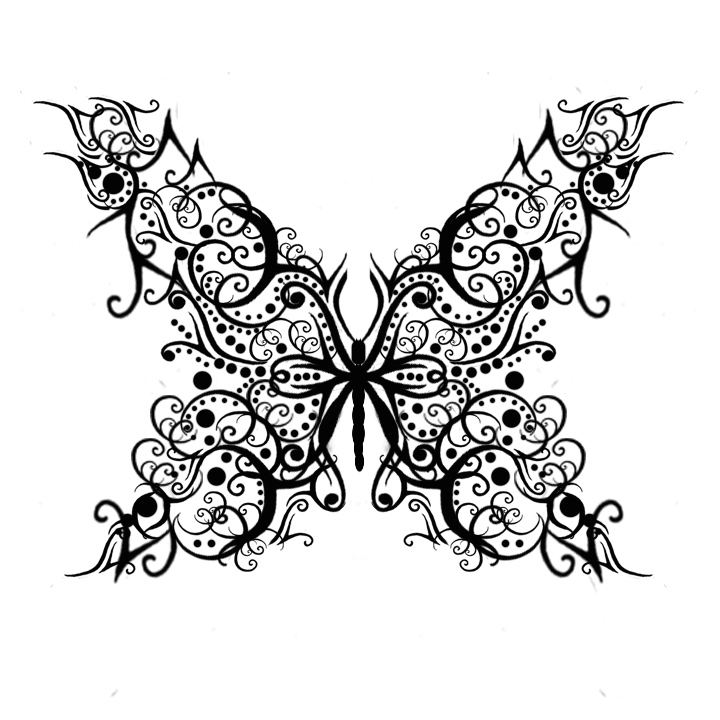 butterflies tattoo. Filigree Butterfly Tattoo by