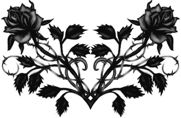 Gothic Black Rose Back Tattoo by Runeflame on deviantART