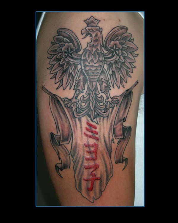 polish eagle tattoo by