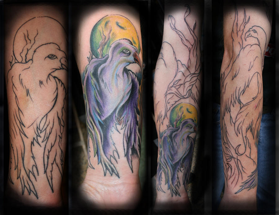 bird sleeve progression - sleeve tattoo