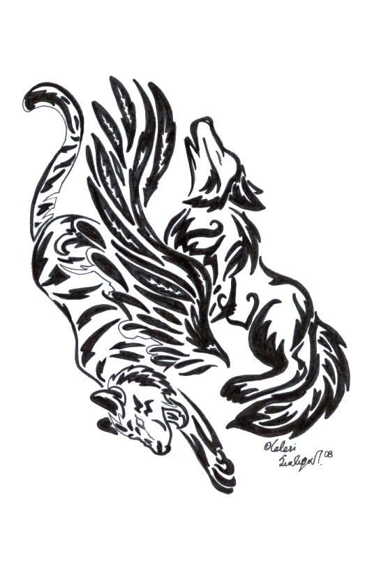 Tribal Wolf Tiger by Celesime on deviantART