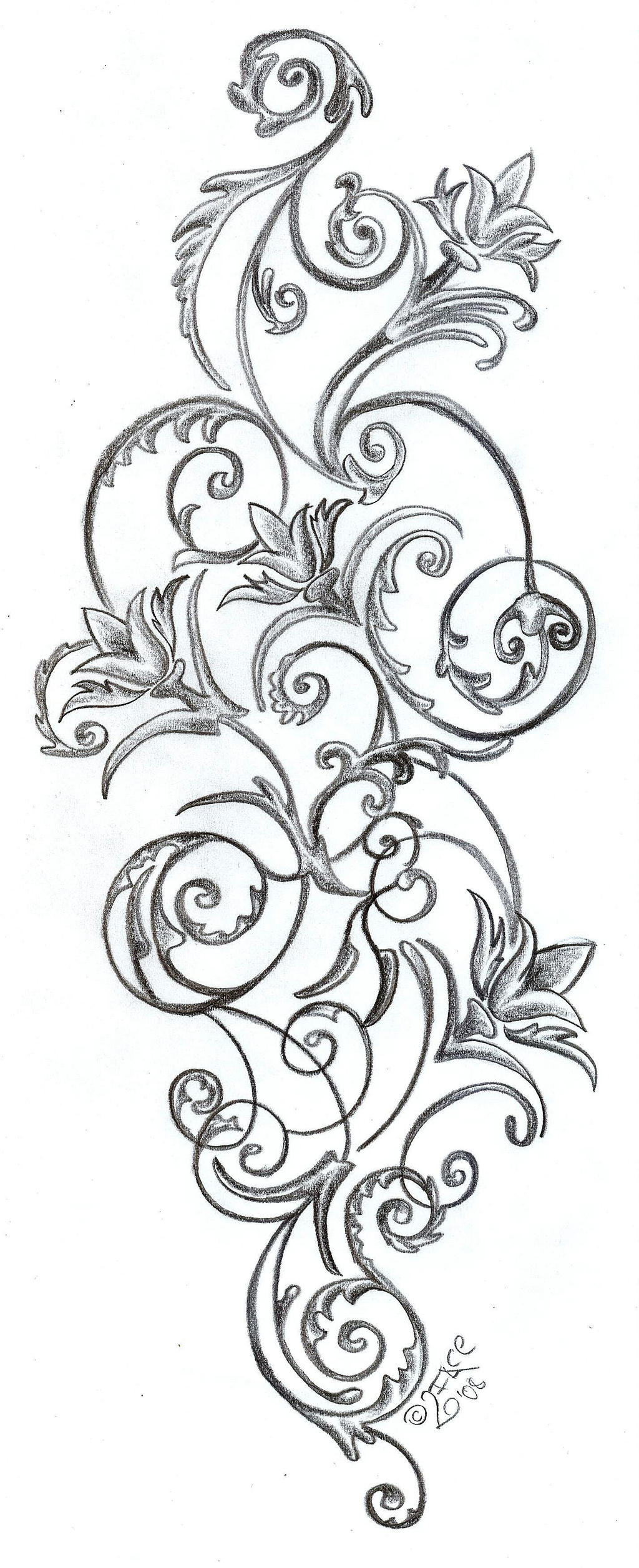 Flower Tattoo Stencil Designs