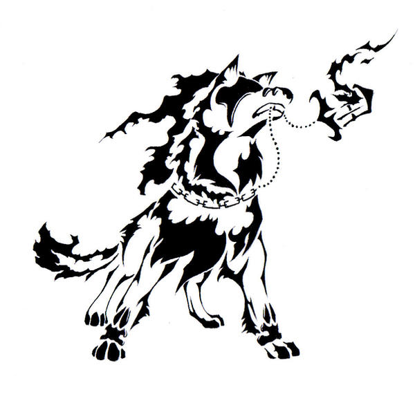 tribal wolf tatoo