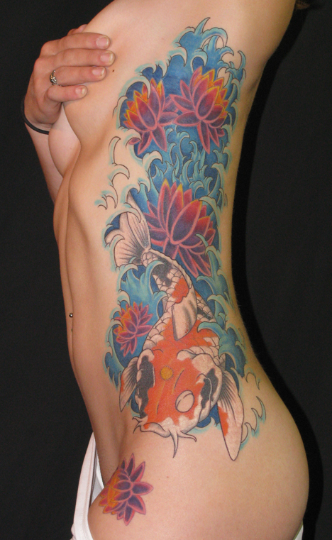 Koi Fish Tattoos, Designs, Pictures, and Ideas: Tattoo Full Color554