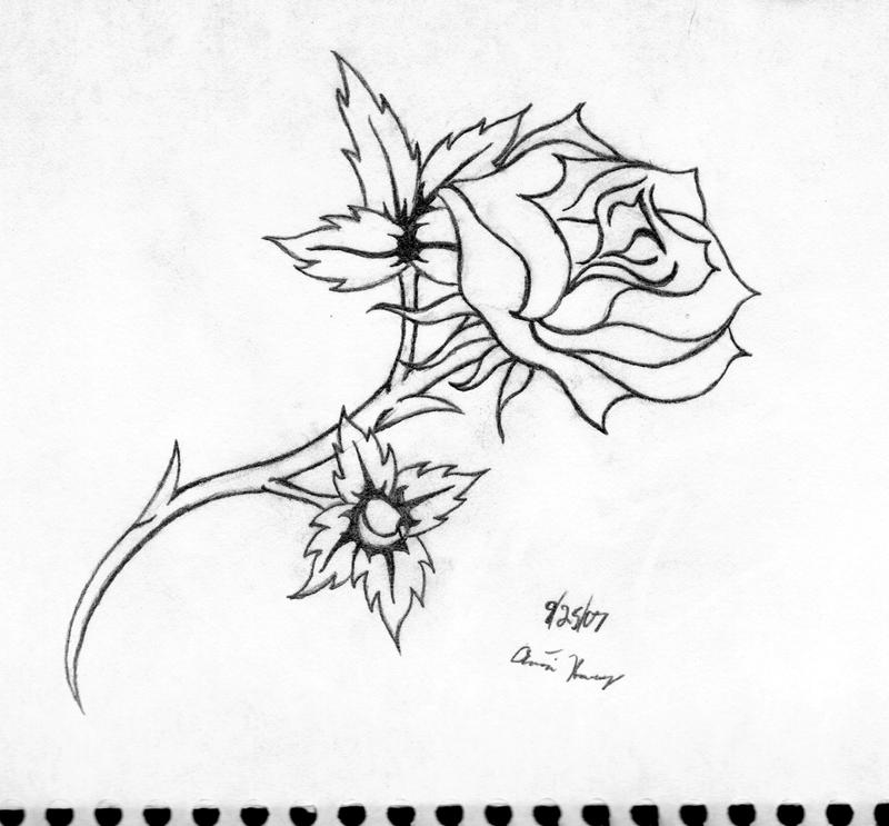 line art of rose tattoo by ~Katayoku on deviantART