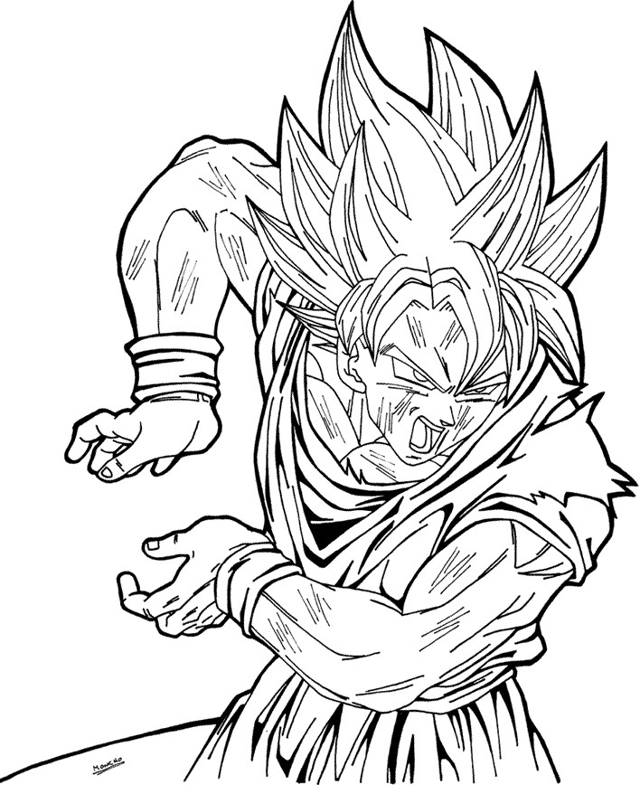 Goku Super Saiyan Colorear Imagui