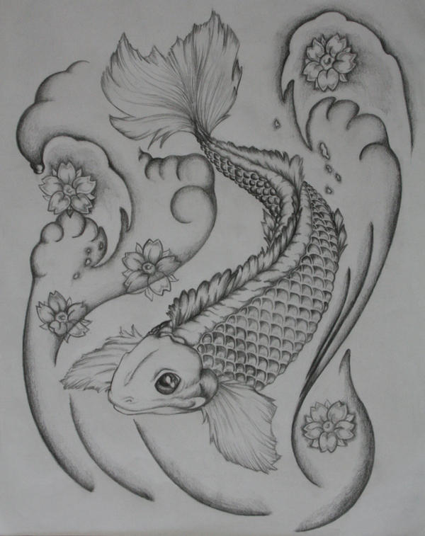 Labels: White Flower Tattoo Koi Fish Tattoo Black an White by ~karadarkthorn
