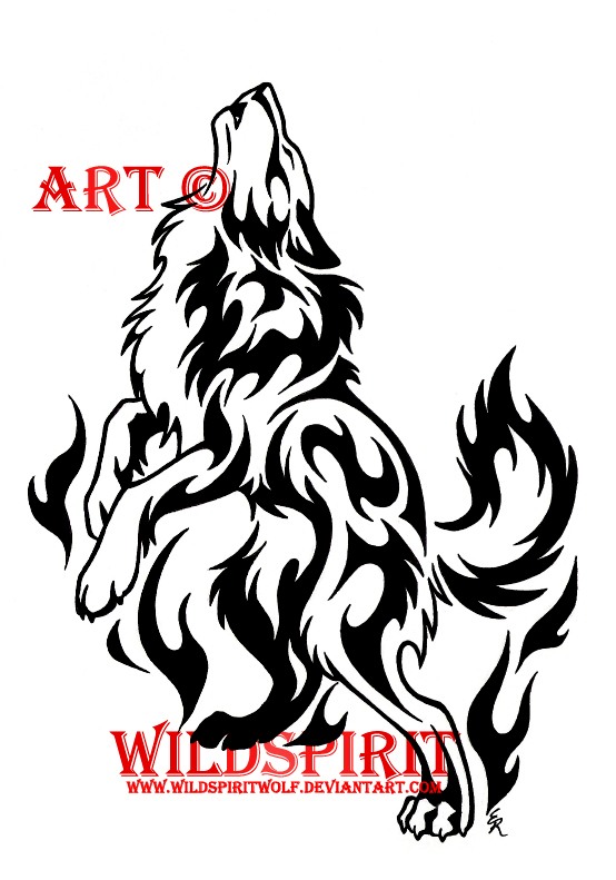 wolf tattoo. Spirit Flame Wolf Tattoo by