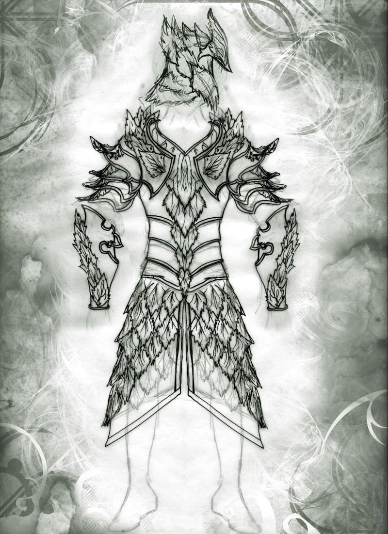 Leafy_Armor_Commission_Sketch_by_Azmal.j