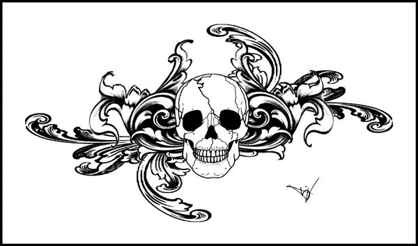 Gothic Skull Filigree Tat V3 by Quicksilverfury on deviantART