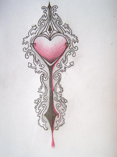 Tattoos Of Real Hearts. traditional heart tattoo