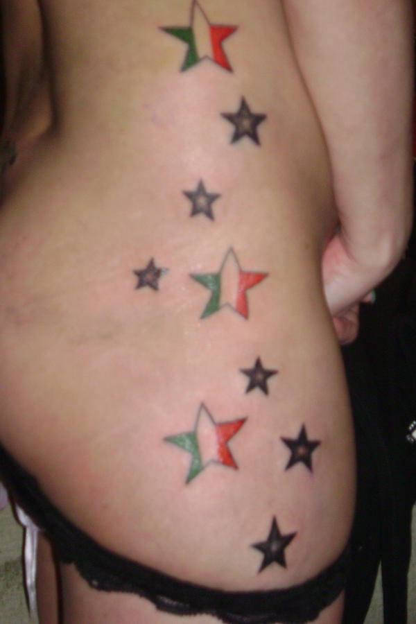 Italian flag stars. Tattoos Italian Designs