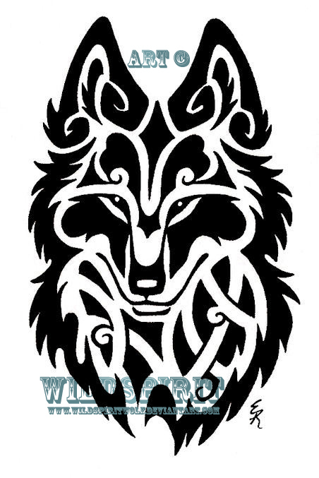celtic wolf tattoo. Celtic Tribal Coyote Bust by