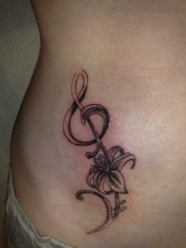 musical flower tattoo | Flower Tattoo