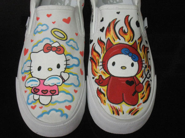 initial embroidery hello kitty shoes for adults