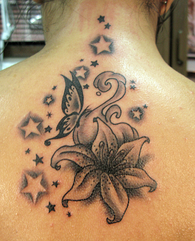 lillium and stars | Flower Tattoo