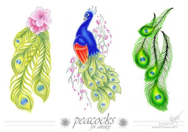 commish - peacock tattoo | Flower Tattoo