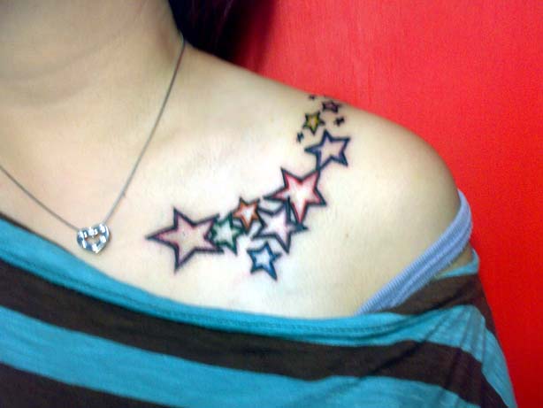 Shooting star tattoos are also another kind of star tattoos.