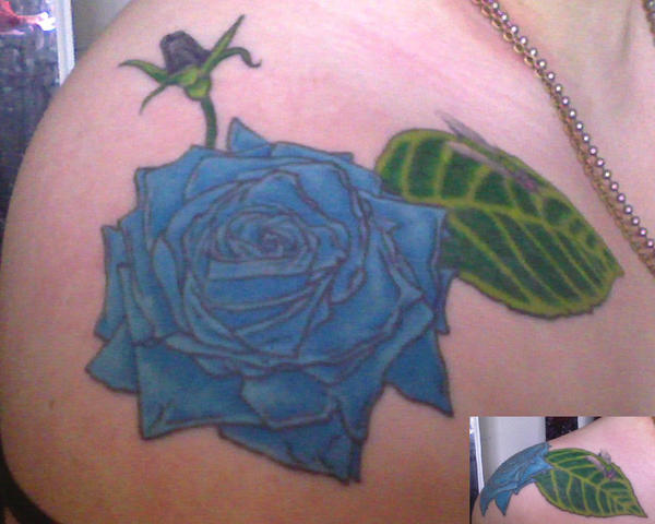 small rose tattoos for girls. Blue Rose Tattoo by