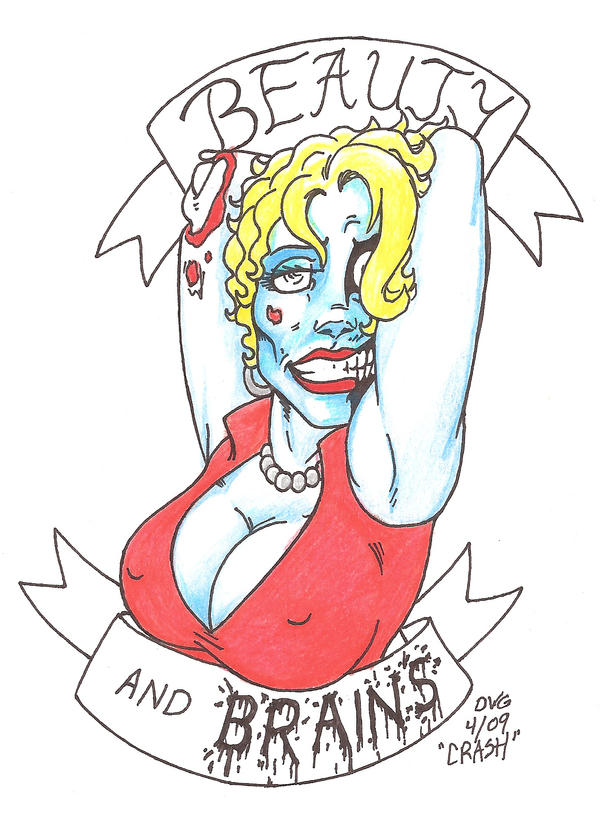 pinup tattoo. Zombie pinup tattoo by