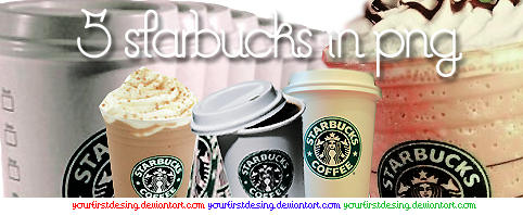 5 starbucks in png by yourfirstdesing