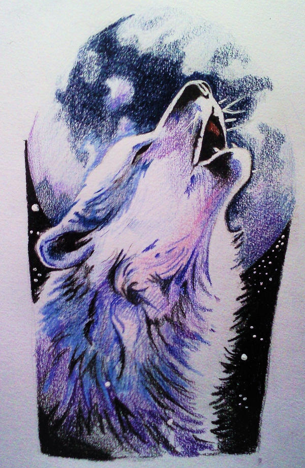 sun and moon tattoos Howling wolf