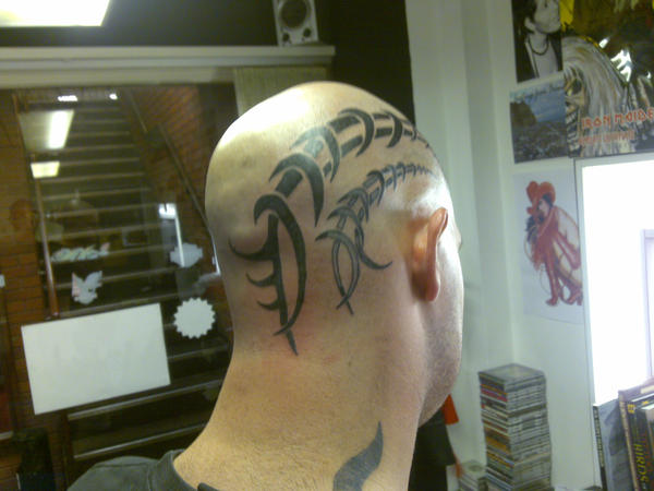 Tribal Tattoo on Back My Head tattoo extension pt 2
