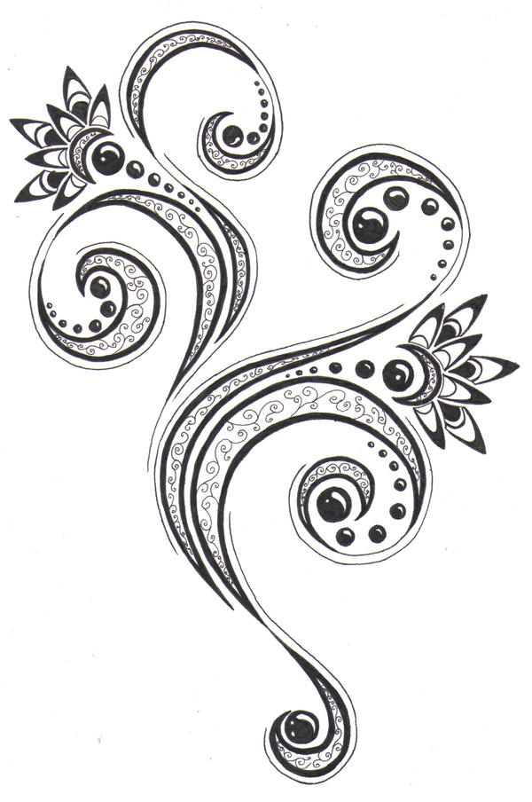 flower patterns for tattoos. Floral pattern - flower tattoo