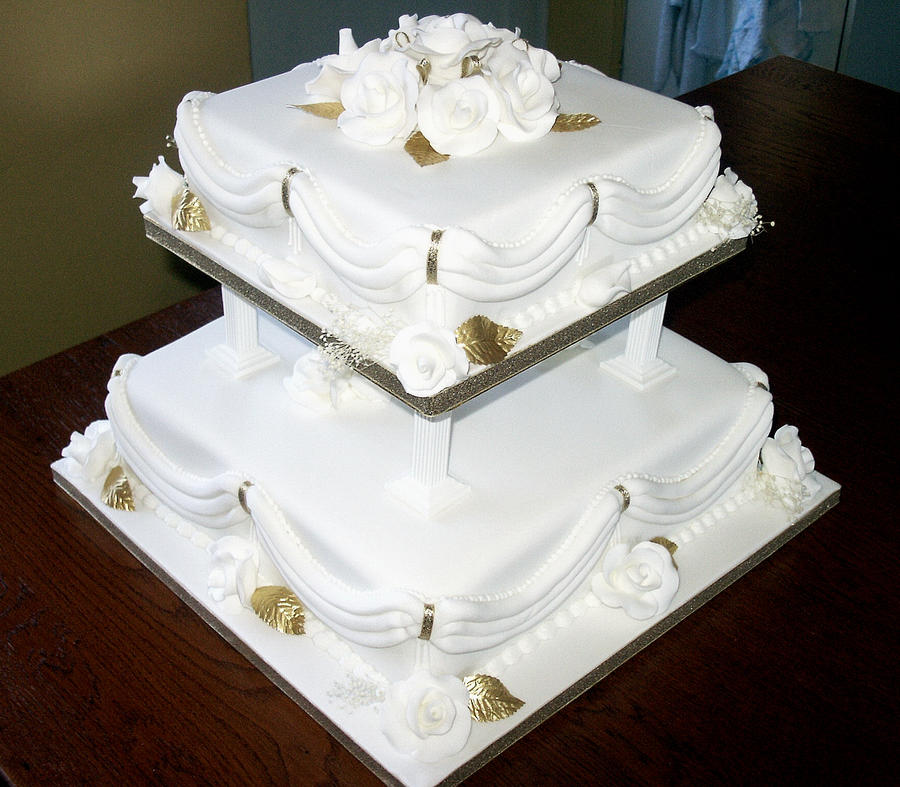 White and Gold Wedding Cake 2 by Franbann on deviantART