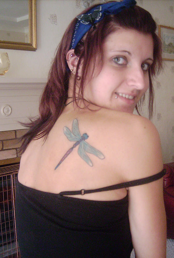 Blue and purple DragonflyTatt1 - dragonfly tattoo