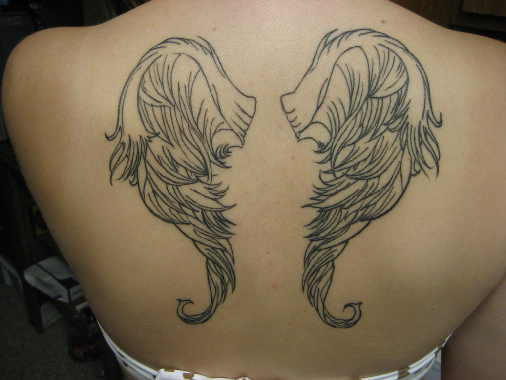 Black And White Wings Tattoo