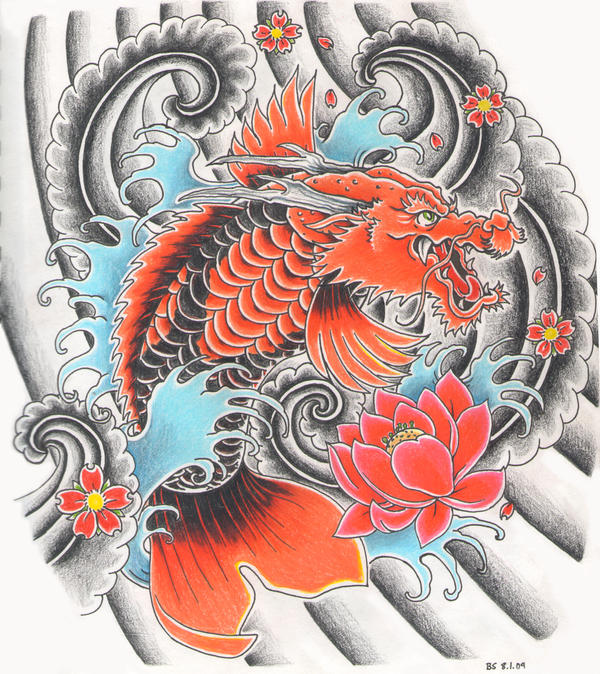Koi Dragon Tattoo Meaning. koi fish dragon tattoo