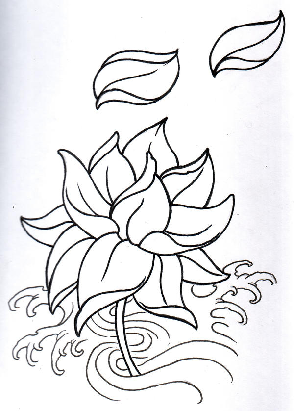 Fantasy Lotus Outline by vikingtattoo on deviantART lotus tattoo flash