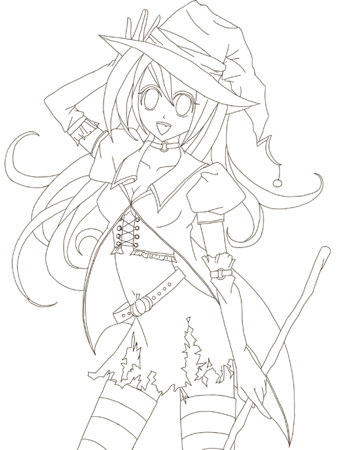 manga halloween coloring pages - photo #1