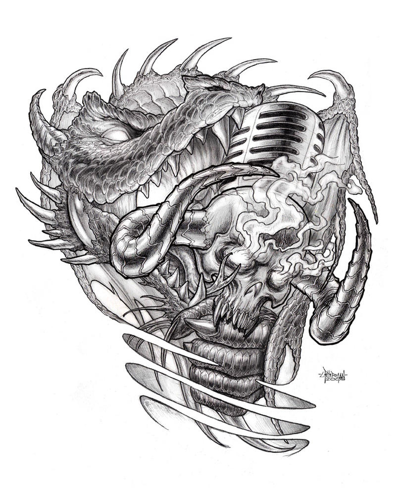 Microphone Feast - shoulder tattoo
