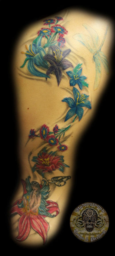 Dragonfly Flower Fairy Tattoo - dragonfly tattoo