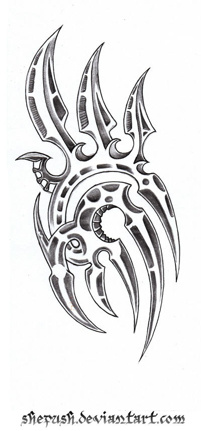 Bio mech tribal - sleeve tattoo