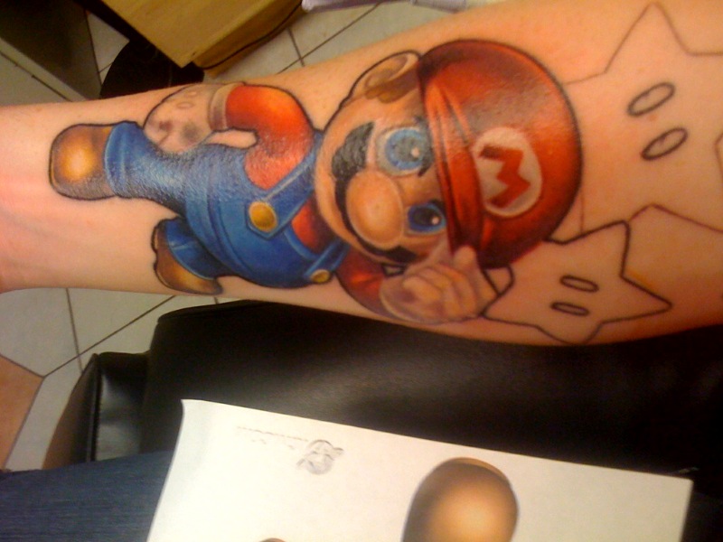 Tattoos Tattoos Sleeve Toad from Super Mario Brothers Color Tattoo Mike