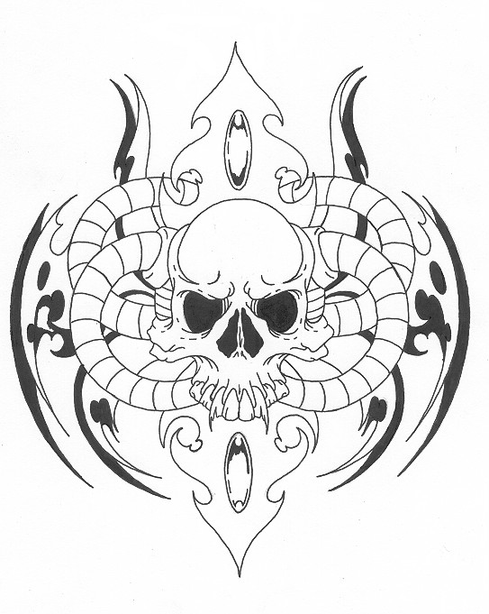 skull tribal by Needles000 on deviantART