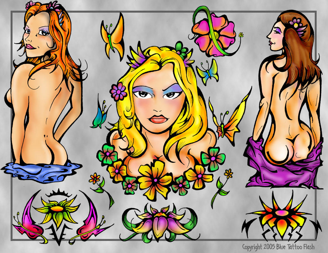 Girls Tattoo Flash Page by