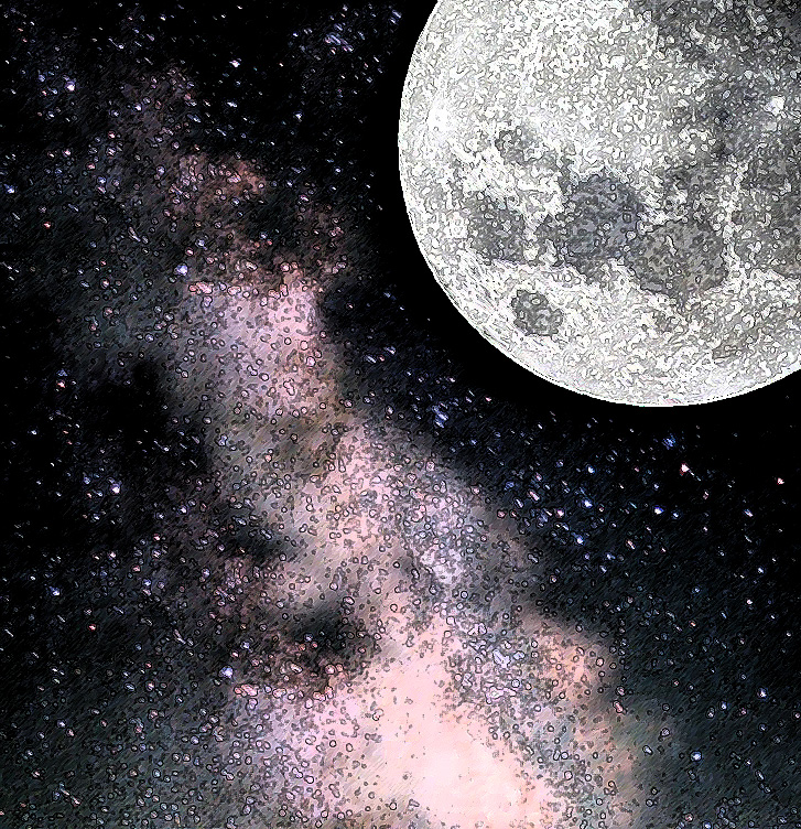 milky way wallpaper. Moon and Milky Way Background